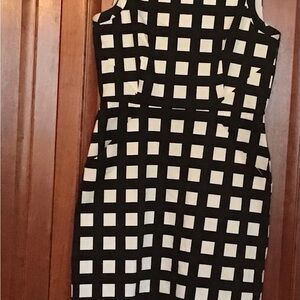 Kate Spade Black and White Halter Sheath Dress
